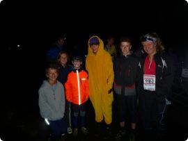 The team at 4.45am to cheer on Megan at mass start, 
