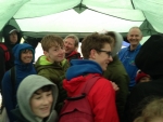 MWOC tent at Kilnsey JK 2016 - Welsh penguin huddl, 