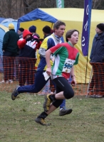 Callum Carter-Davies finishing relay race on Day 4, 