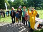 Relay team with trophies., 